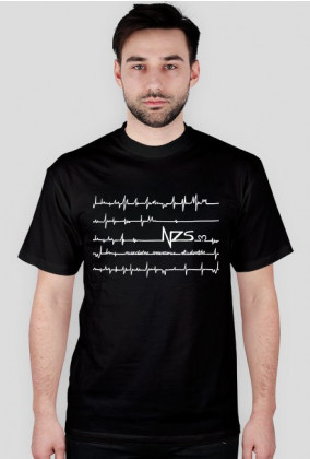 T-shirt męski: Kardiogram NZS (biały)