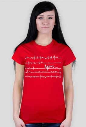 T-shirt damski: Kardiogram NZS (biały)