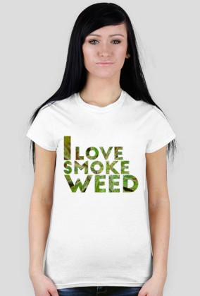 "I love smoke weed" Damska, Biała