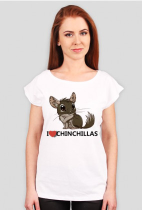 Damska koszulka I love chinchillas