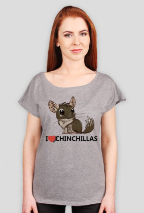 Damska koszulka I love chinchillas