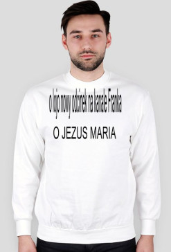Biała męska bluza bez kaptura