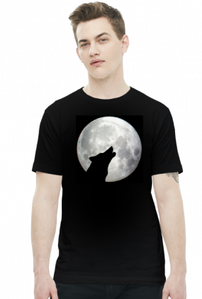 Koszulka z wilkiem wyjącym do księżyca