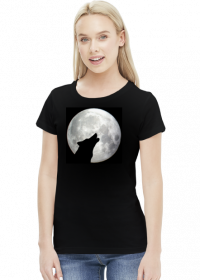 Wilk i księżyc koszulka damska