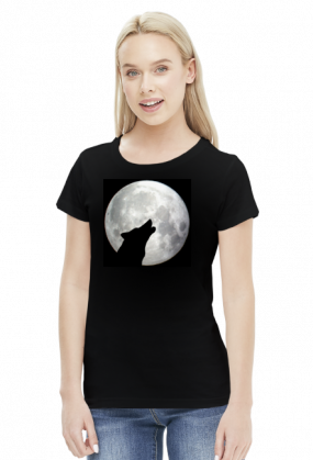 Wilk i księżyc koszulka damska