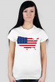 Flaga Ameryki mapa koszulka damska