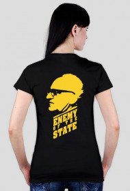 Koszulka damska, czarna, tył