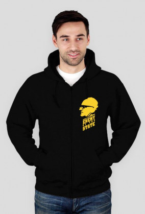 Bluza czarna z kapturem, pierś