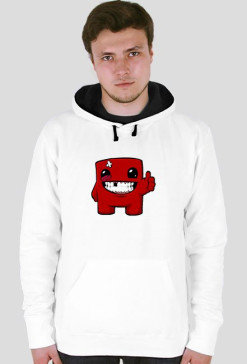 SUPER MEAT BOY Bluza męska biała