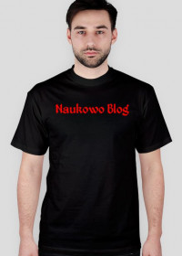 Oficjalna czarna koszulka Naukowo Blog (męska)