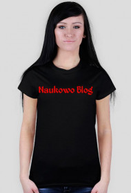 Oficjalna czarna koszulka Naukowo Blog (damska)