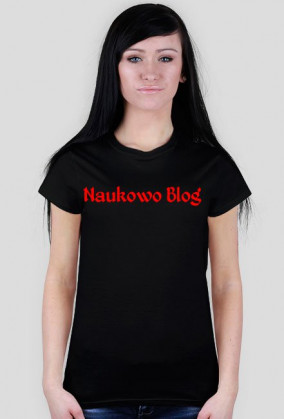 Oficjalna czarna koszulka Naukowo Blog (damska)