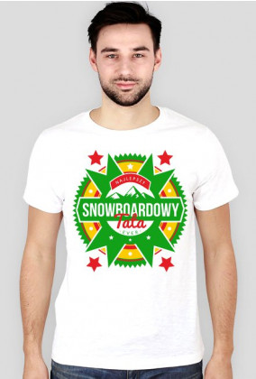 Koszulka męska (slim) - NAJLEPSZY SNOWBOARDOWY TATA EVER (różne kolory!)