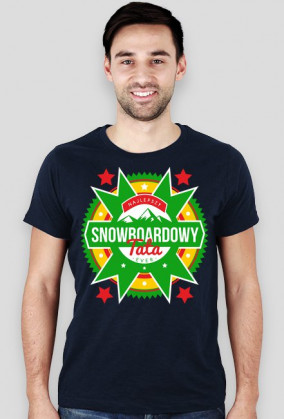Koszulka męska (slim) - NAJLEPSZY SNOWBOARDOWY TATA EVER (różne kolory!)