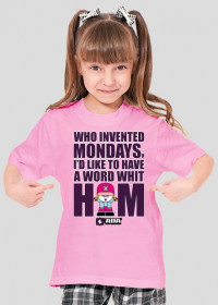Koszulka dla dziewczynki - Poniedziałek. Pada