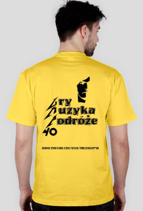 MĘSKA KOSZULKA DWUSTRONNA "GRY, MUZYKA, PODRÓŻE" [BLACK]