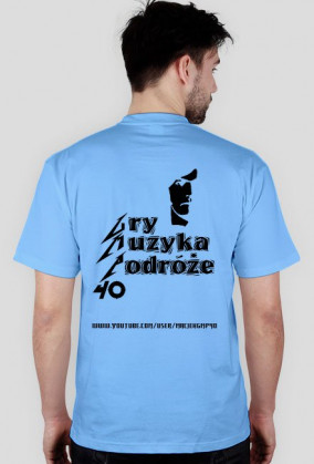 MĘSKA KOSZULKA DWUSTRONNA "GRY, MUZYKA, PODRÓŻE" [BLACK]