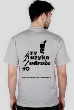 MĘSKA KOSZULKA DWUSTRONNA "GRY, MUZYKA, PODRÓŻE" [BLACK]