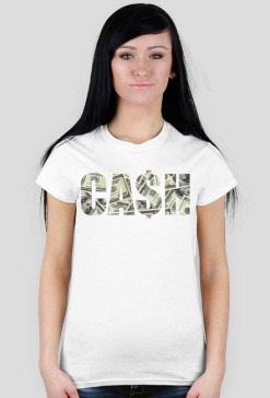CA$H T-shirt biała DAM