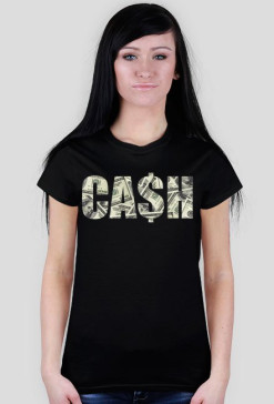 CA$H T-shirt czarna DAM