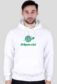 Bluza męska z kapturem 24paczki duże logo zielone