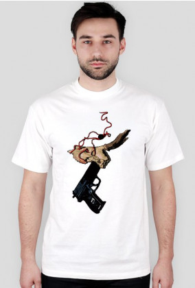 Koszulka męska skull gun pistolet czaszka