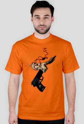 Koszulka męska skull gun pistolet czaszka