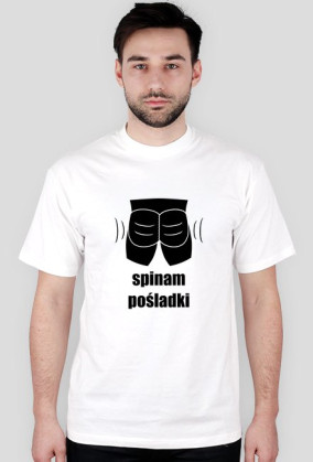 Koszulka "Spinam Pośladki" - wersja umięśniona, czarny wzór