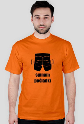 Koszulka "Spinam Pośladki" - wersja umięśniona, czarny wzór