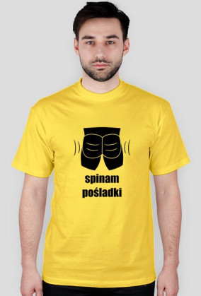 Koszulka "Spinam Pośladki" - wersja umięśniona, czarny wzór