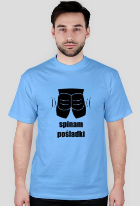 Koszulka "Spinam Pośladki" - wersja umięśniona, czarny wzór