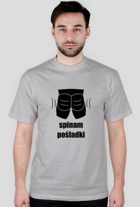 Koszulka "Spinam Pośladki" - wersja umięśniona, czarny wzór