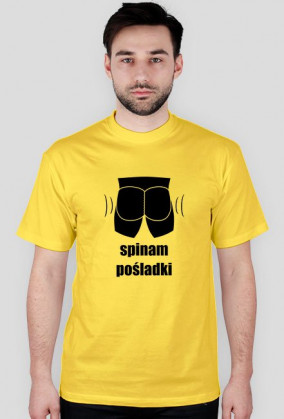 Koszulka "Spinam Pośladki" - wersja normalna, czarny wzór