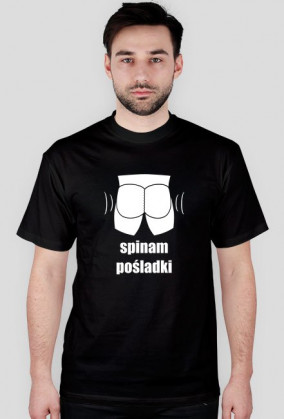 Koszulka "Spinam Pośladki" - wersja normalna, biały wzór
