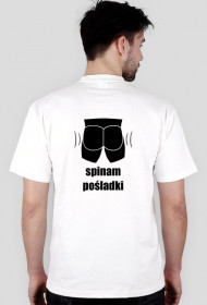 Koszulka "Spinam Pośladki" - wersja normalna, czarny wzór na plecach