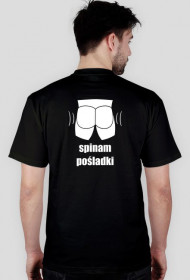 Koszulka "Spinam Pośladki" - wersja normalna, biały wzór na plecach