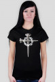 Krzyż i korona cierniowa - koszulka damska czarna