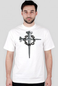 Koszulka z krzyżem z gwoździ i koroną cierniową b