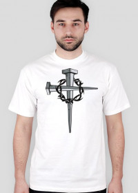 Koszulka z krzyżem z gwoździ i koroną cierniową b