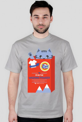 I'm in the washing powder (jestem w proszku) - bardzo męska koszulka z kotem