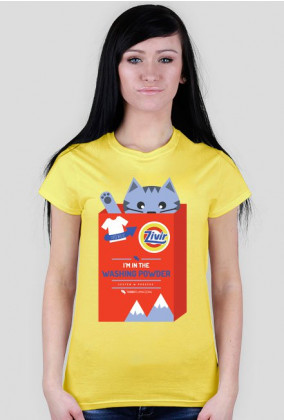 I'm in the washing powder (jestem w proszku) - damska koszulka z kotem