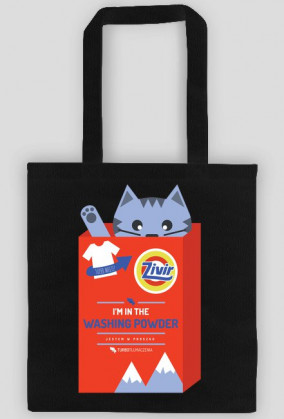 I'm in the washing powder (jestem w proszku) - torba z nadrukiem jednostronnym i kotem