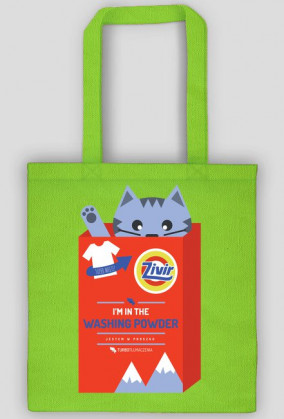I'm in the washing powder (jestem w proszku) - torba z nadrukiem jednostronnym i kotem