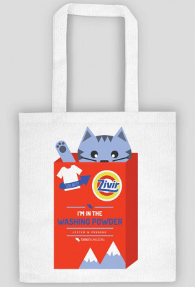 I'm in the washing powder (jestem w proszku) - torba z nadrukiem jednostronnym i kotem