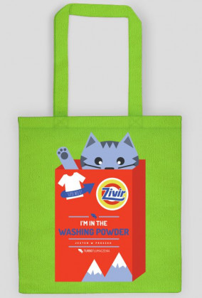 I'm in the washing powder (jestem w proszku) - torba z nadrukiem dwustronnym i kotem
