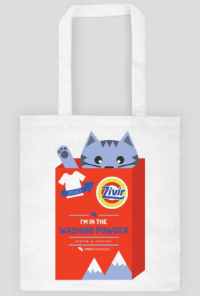 I'm in the washing powder (jestem w proszku) - torba z nadrukiem dwustronnym i kotem