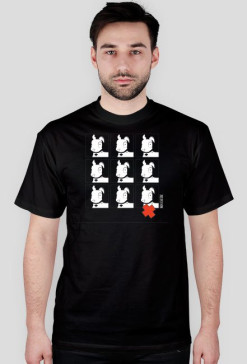 TShirt Pies Max 3x3 B/W (M) Czarna