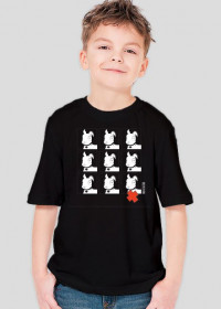 TShirt Pies Max 3x3 B/W (Chłopiec) Czarna
