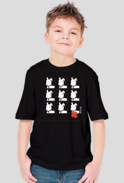 TShirt Pies Max 3x3 B/W (Chłopiec) Czarna
