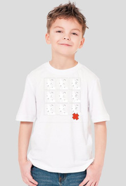 TShirt Pies Max 3x3 B/W (Chłopiec) Biała